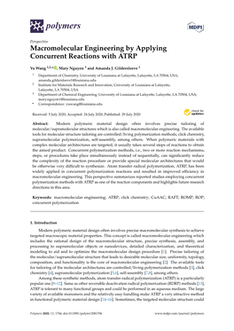 Macromolecular Engineering by Applying Concurrent Reactions with ATRP
