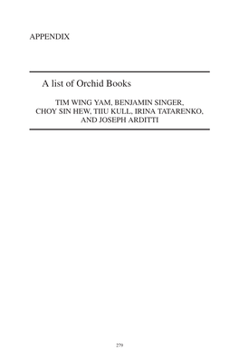 A List of Orchid Books