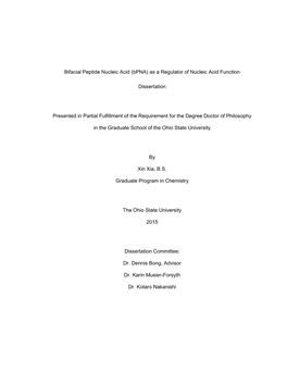 Bifacial Peptide Nucleic Acid (Bpna) As a Regulator of Nucleic Acid Function