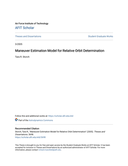 Maneuver Estimation Model for Relative Orbit Determination