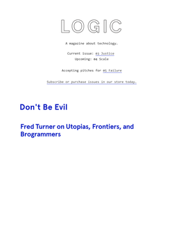 Don't Be Evil