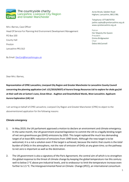 CPRE Response to LCC Consultion Aurora App Altcar