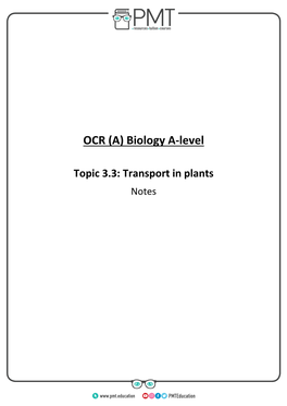 OCR (A) Biology A-Level Topic