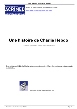 Une Histoire De Charlie Hebdo