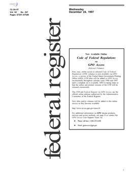 Federal Register December 24,1997 Wednesday Office (GPO)