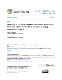 Developing a Conceptual Framework for Modeling Deviant Cyber Flash Mob: a Socio-Computational Approach Leveraging Hypergraph Constructs