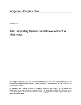 46166-001: Supporting Human Capital Development in Meghalaya