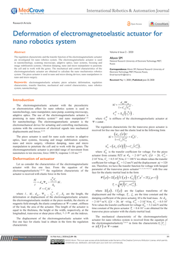 Deformation of Electromagnetoelastic Actuator for Nano Robotics System