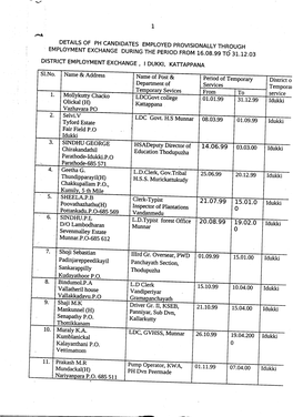 2T.07.99 15.01.0 Idukki Inspector of Plantations 0 Pottankadu.P.O-685 569 Vandenrnerltt 6