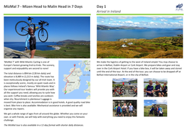 Mizmal 7 - Mizen Head to Malin Head in 7 Days Day 1 Arrival in Ireland