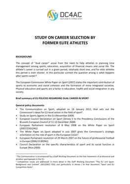 Study on Career Selection by Former Elite Athletes