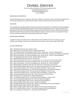 DANIEL GRAVES Artist, Founder and Director of the Florence Academy of Art Danielgraves333@Yahoo.Com +1.612.440.5693