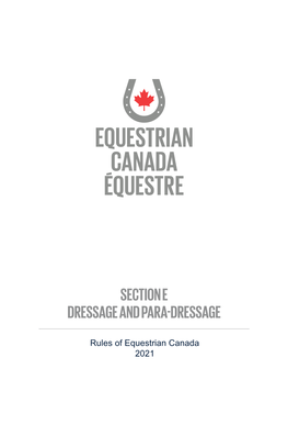 Section E – Dressage and Para-Dressage