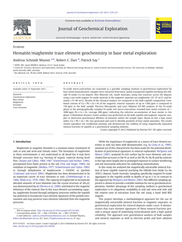 Hematite/Maghemite Trace Element Geochemistry in Base Metal Exploration