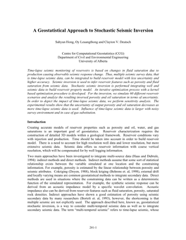 A Geostatistical Approach to Stochastic Seismic Inversion