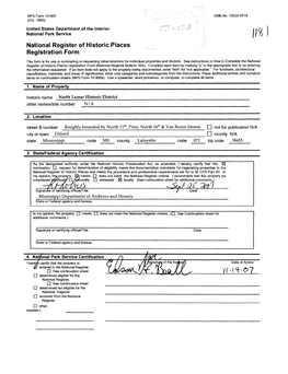 National Register of Historic Places Continuation Sheet