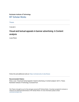 Visual and Textual Appeals in Banner Advertising: a Content Analysis