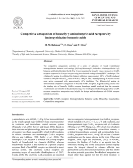 Competitive Antagonism of Housefly Γ-Aminobutyric Acid Receptors By