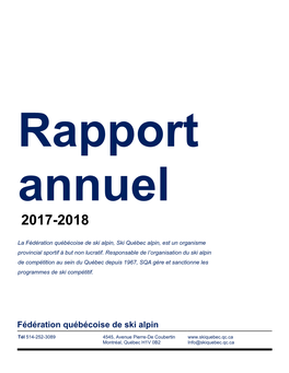 Rapport Annuel 2017-2018