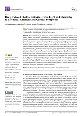 Drug-Induced Photosensitivity—From Light and Chemistryto Biological