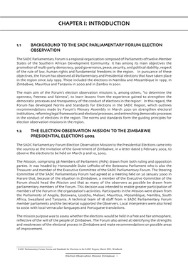 Zimbabwe: Parliamentary Election Observation Report, SADC-PF