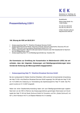 Pressemitteilung 2/2011 14469 Potsdam