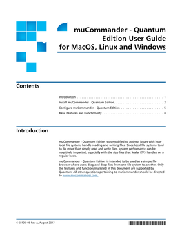 Mucommander - Quantum Edition User Guide for Macos, Linux and Windows