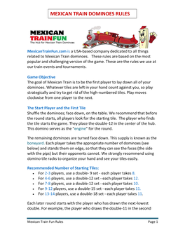 Large Print Domino Rules Mexic