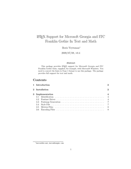 LATEX Support for Microsoft Georgia and ITC Franklin Gothic in Text and Math