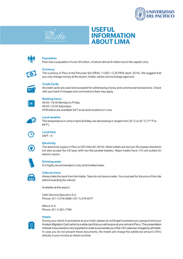 Useful Information About Lima