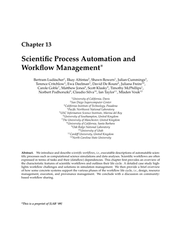 Scientific Process Automation and Workflow Management