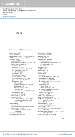 The Ottoman 'Wild West' Nikolay Antov Index More Information 305