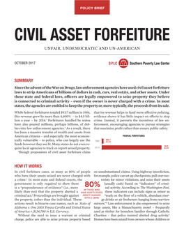 Civil Asset Forfeiture Unfair, Undemocratic and Un-American