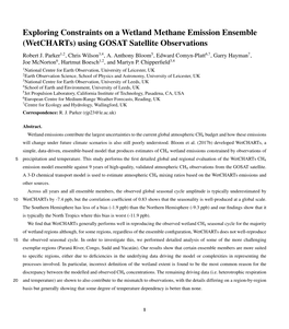 Exploring Constraints on a Wetland Methane Emission Ensemble (Wetcharts) Using GOSAT Satellite Observations Robert J