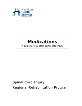 Medications a Guide for You After Spinal Cord Injury