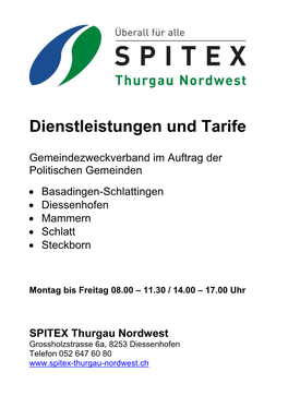 Angebot + Tarife SPITEX Thurgau