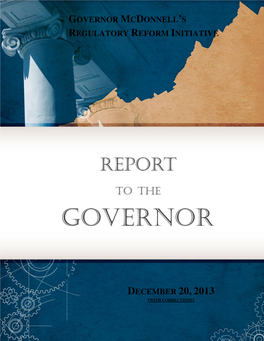 Governor Mcdonnell's Regulatory Reform