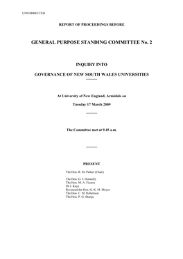 GENERAL PURPOSE STANDING COMMITTEE No. 2