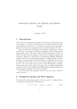 Associative Algebras, Lie Algebras, and Bilinear Forms