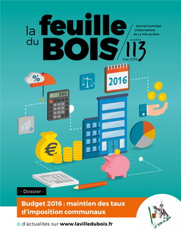 Budget 2016 : Maintien Des Taux D'imposition Communaux