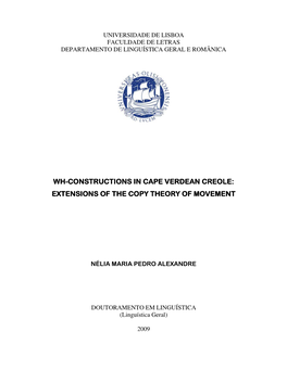 Wh-Constructions in Cape Verdean Creole