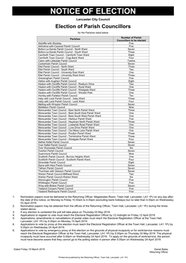 Parishes Notice of Election 2019