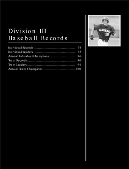 2001 NCAA Baseball and Softball Records Book