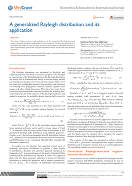 A Generalized Rayleigh Distribution and Its Application