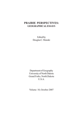 Prairie Perspectives: Geographical Essays