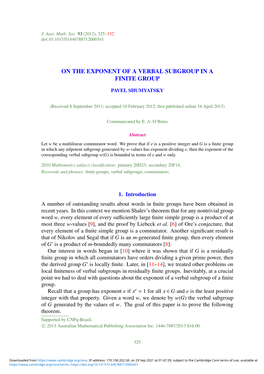 On the Exponent of a Verbal Subgroup in a Finite Group