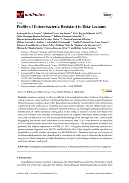 Profile of Enterobacteria Resistant to Beta-Lactams