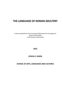 The Language of Roman Adultery