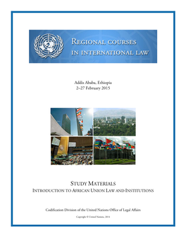 Study Materials Introduction to African Union Law and Institutions