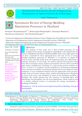 Systematic Review of Energy Building Simulation Processes in Thailand